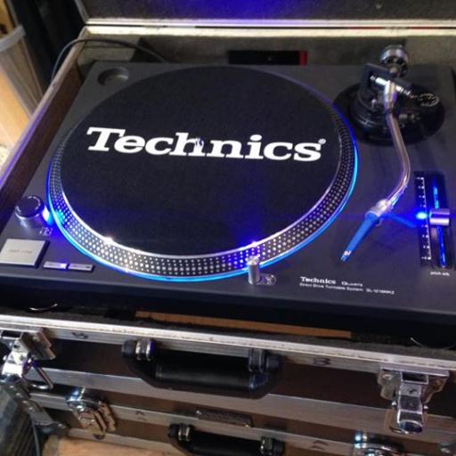 Technics 1210 mk2 boxed with blue conversion Halo underplatter lights and Ortofon