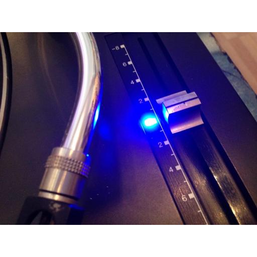 Technics 1210 original with blue and white conversion and lid